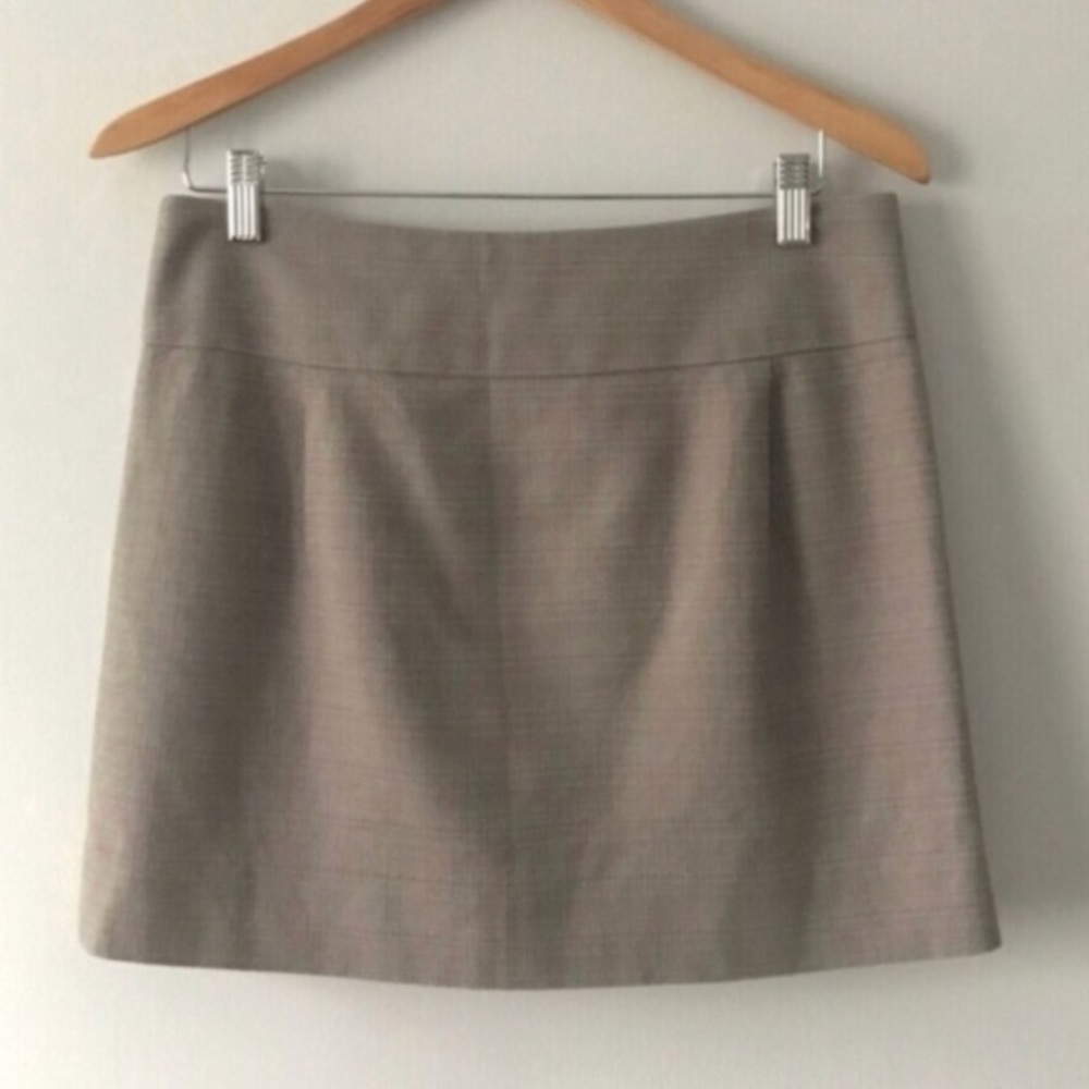 J. Crew Stone Gray Textured Cotton Mini Skirt